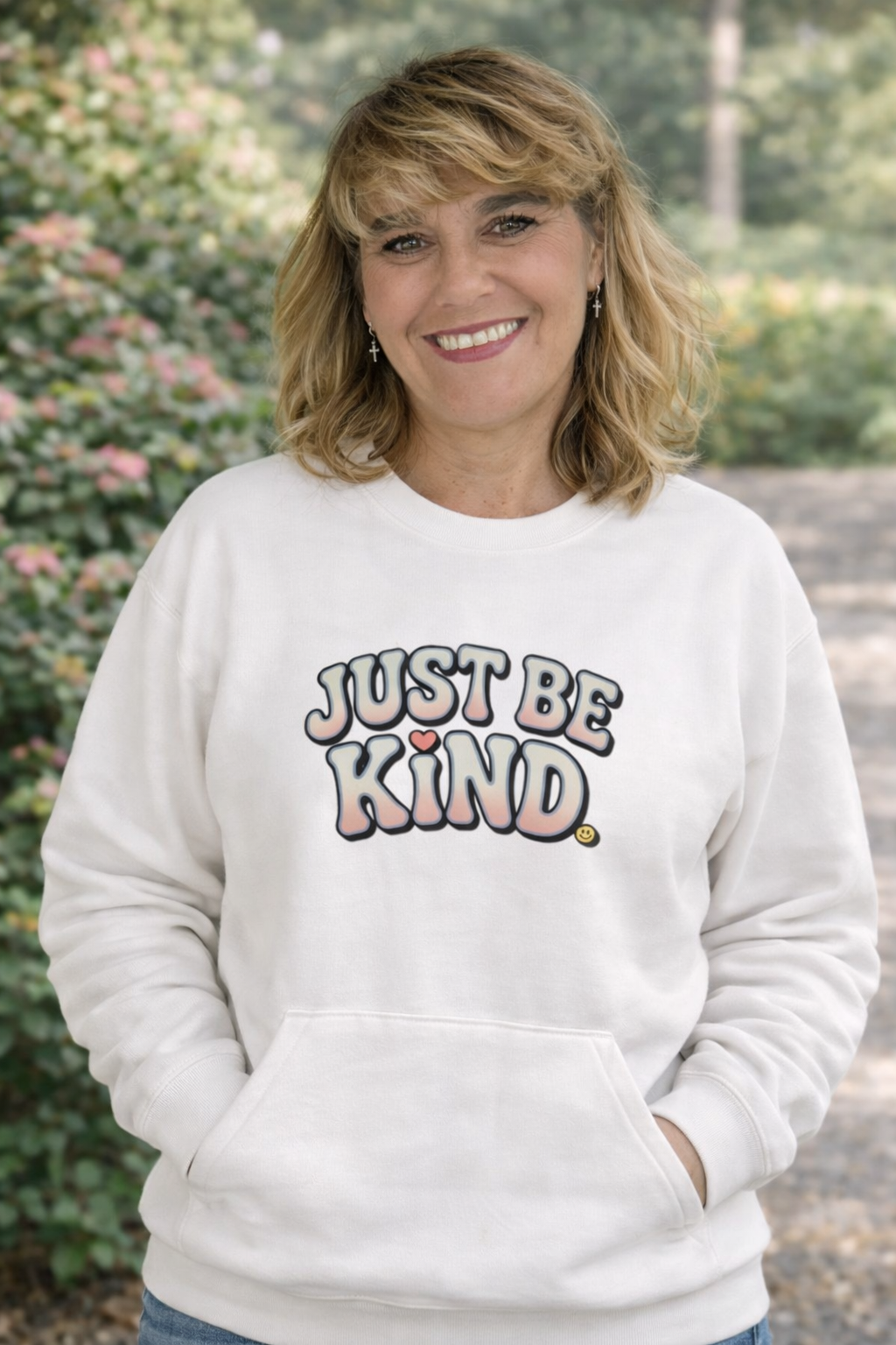 Just Be Kind Crewneck Sweatshirt — Inspirational Comfort