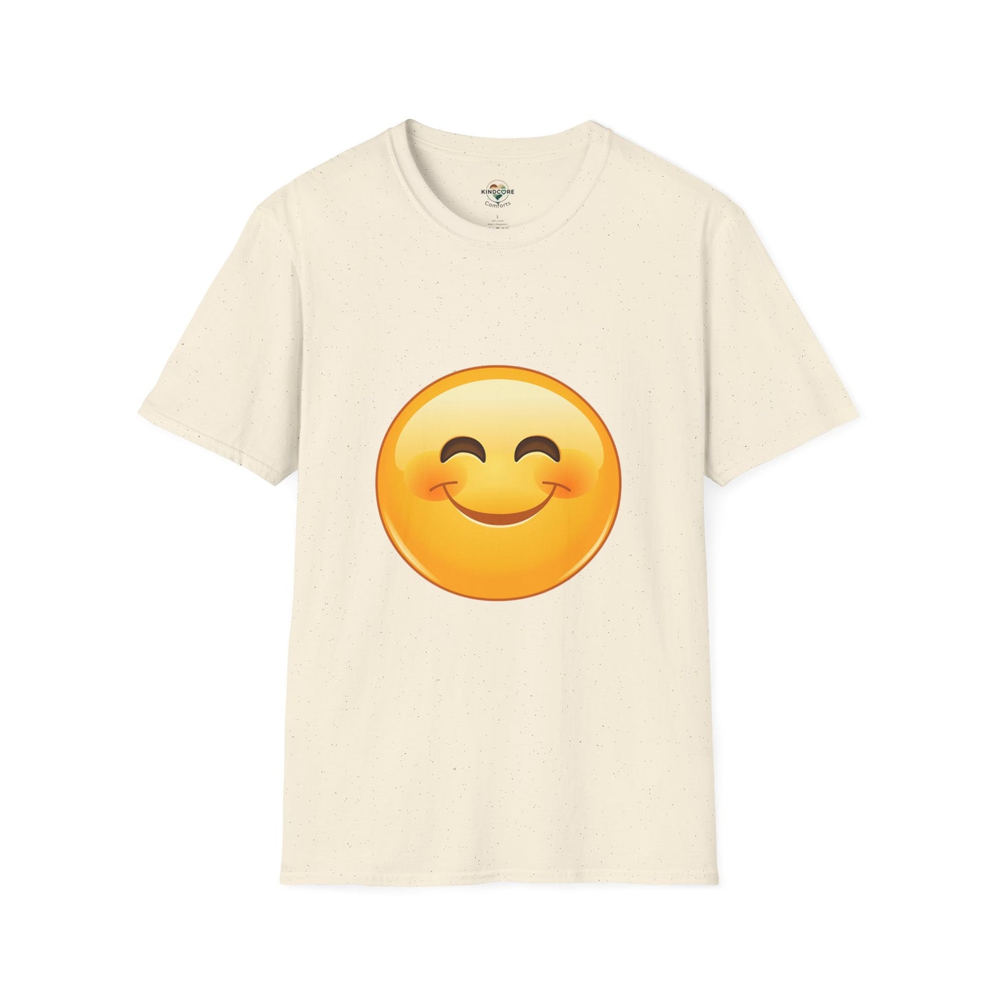 Smiling Emoji T-Shirt — Cute Blushing Smile Graphic Tee - Kindcore Comforts