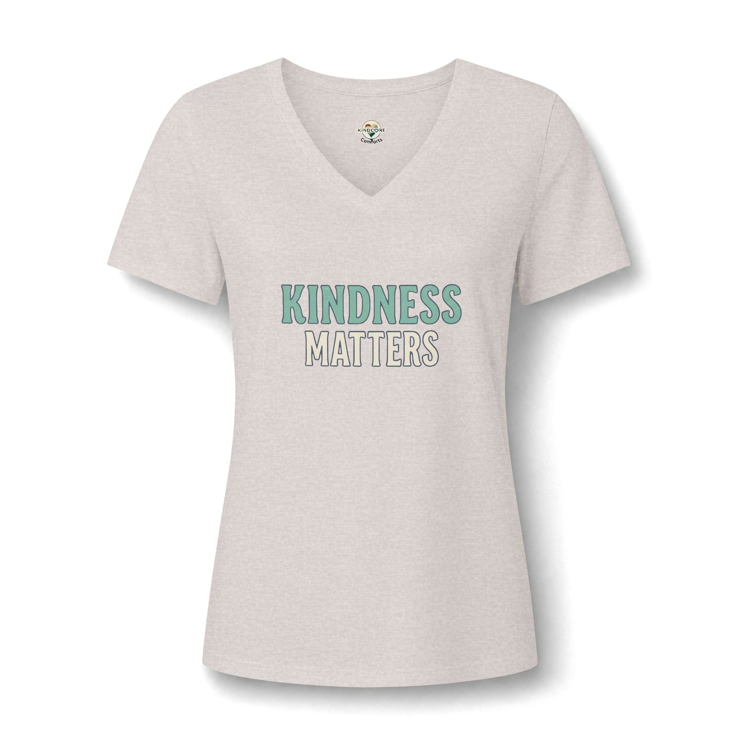 Kindness Matters V‑Neck Tee — Inspirational Women's Positive Message Shirt