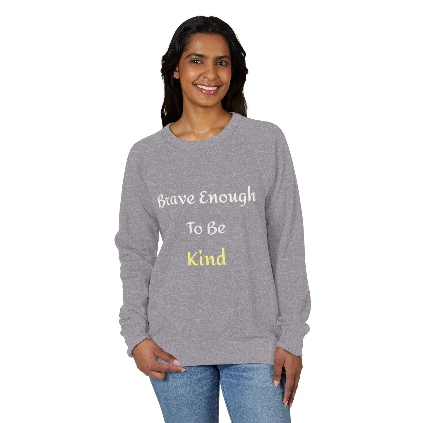 Brave Enough To Be Kind" Inspirational Raglan - Kindcore Comforts