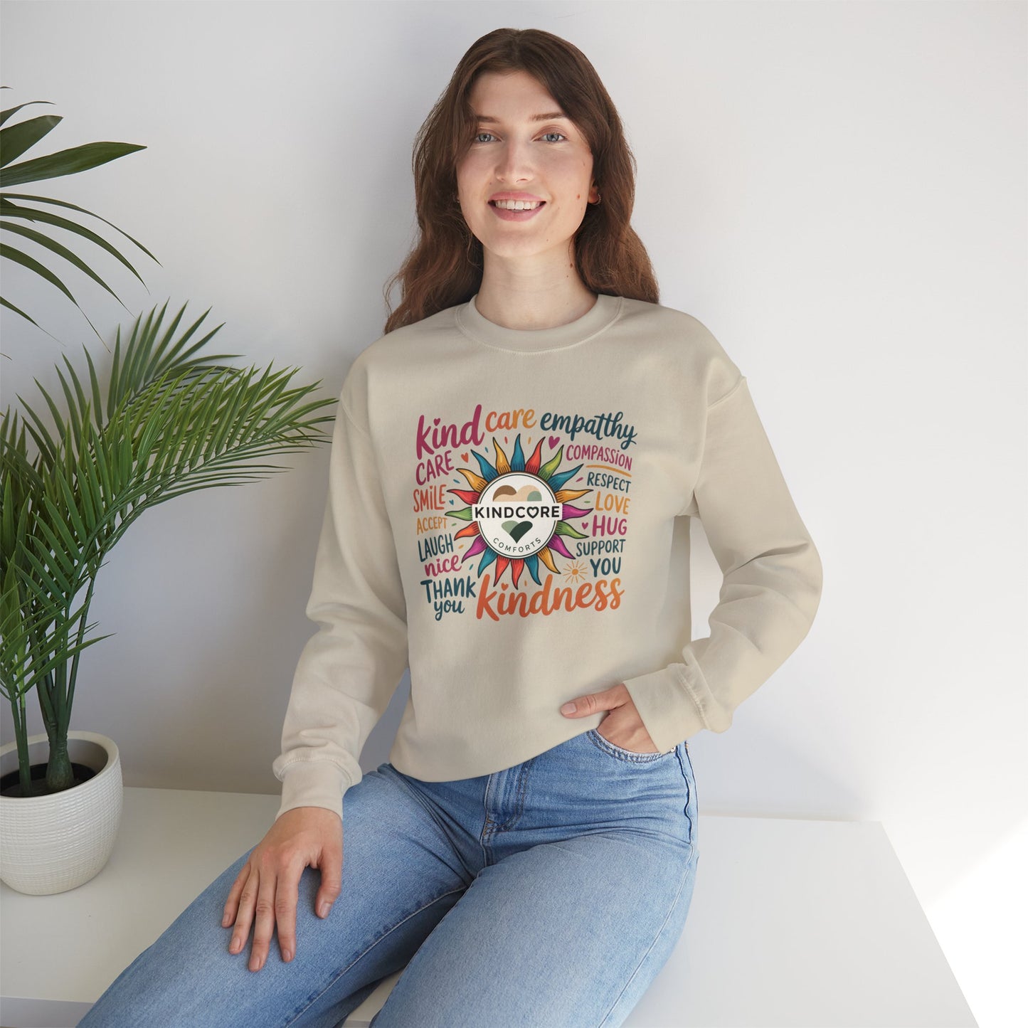 Sunburst filled with Kindness Crewneck - Kindcore Comforts