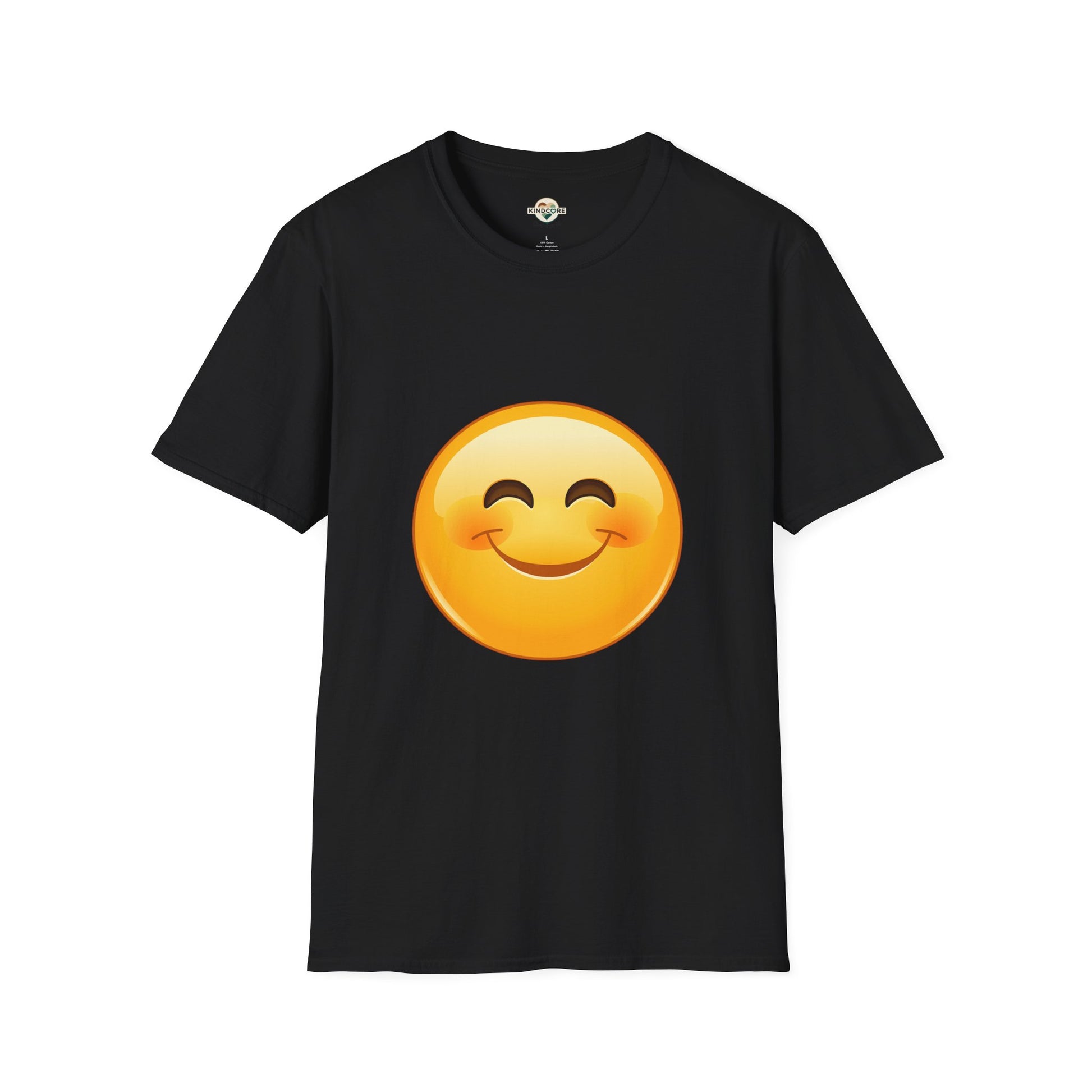 Smiling Emoji T-Shirt — Cute Blushing Smile Graphic Tee - Kindcore Comforts