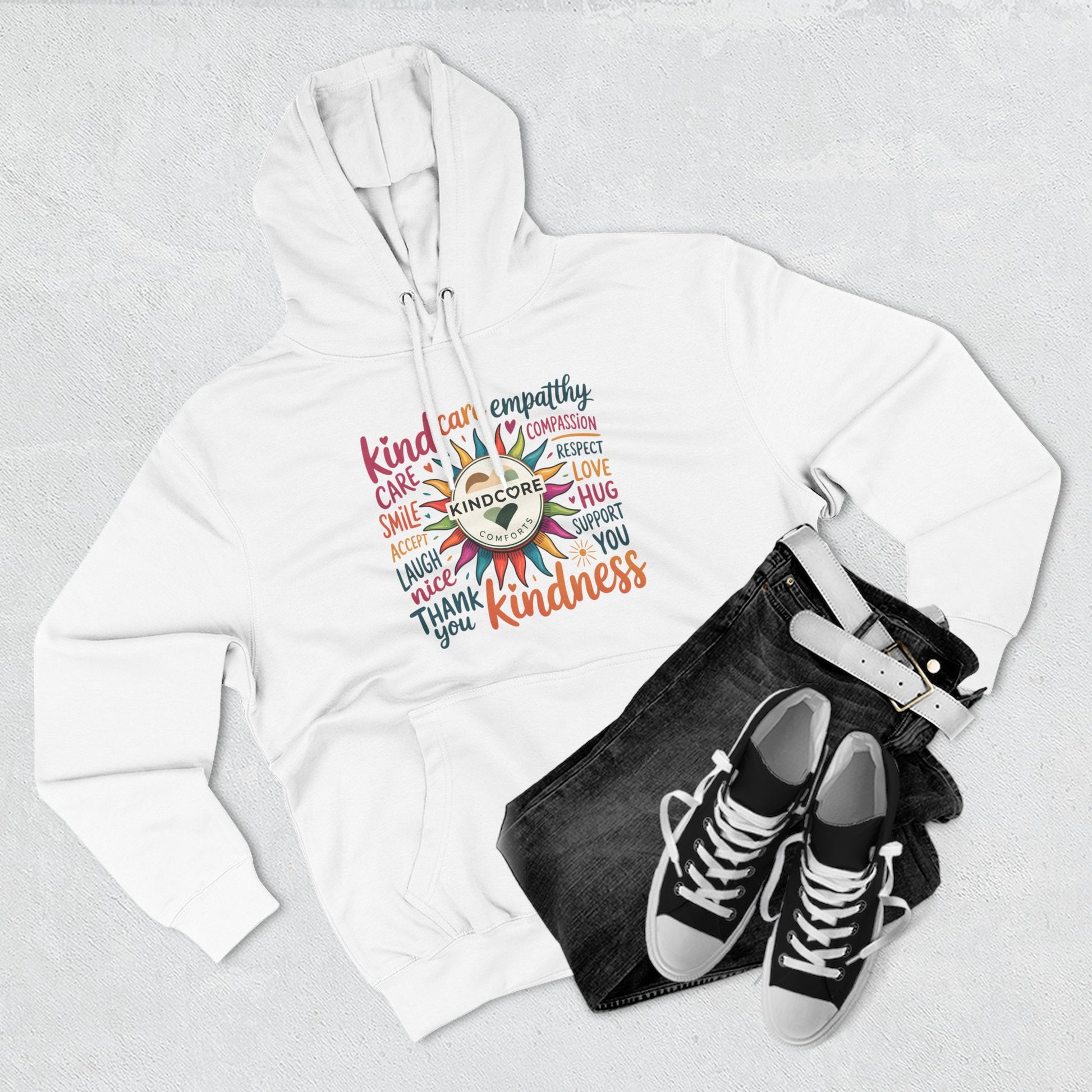 Best Seller- Colorful Kindness Sunburst Hoodie - Kindcore Comforts