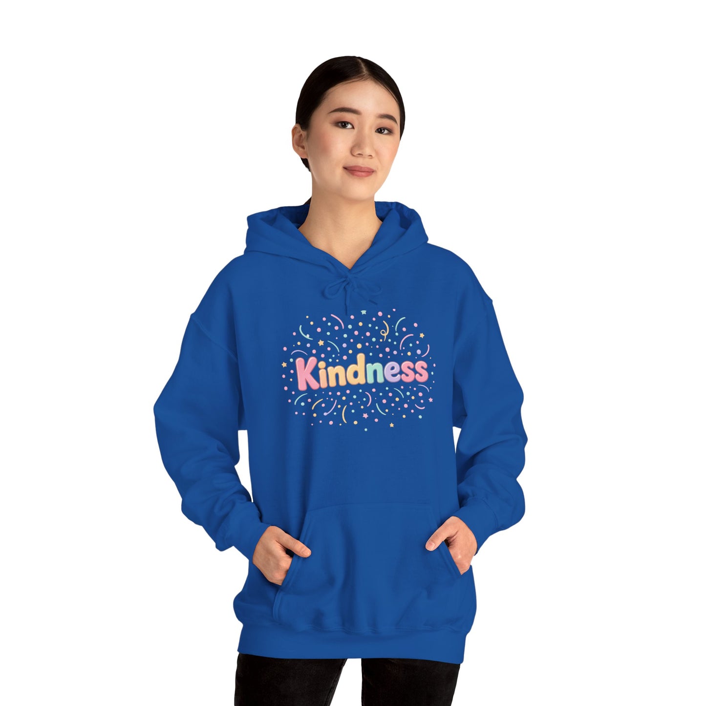 Kindness Graphic Hoodie — Soft Pastel 'A Happy Way to Say How You Feel' - Kindcore Comforts