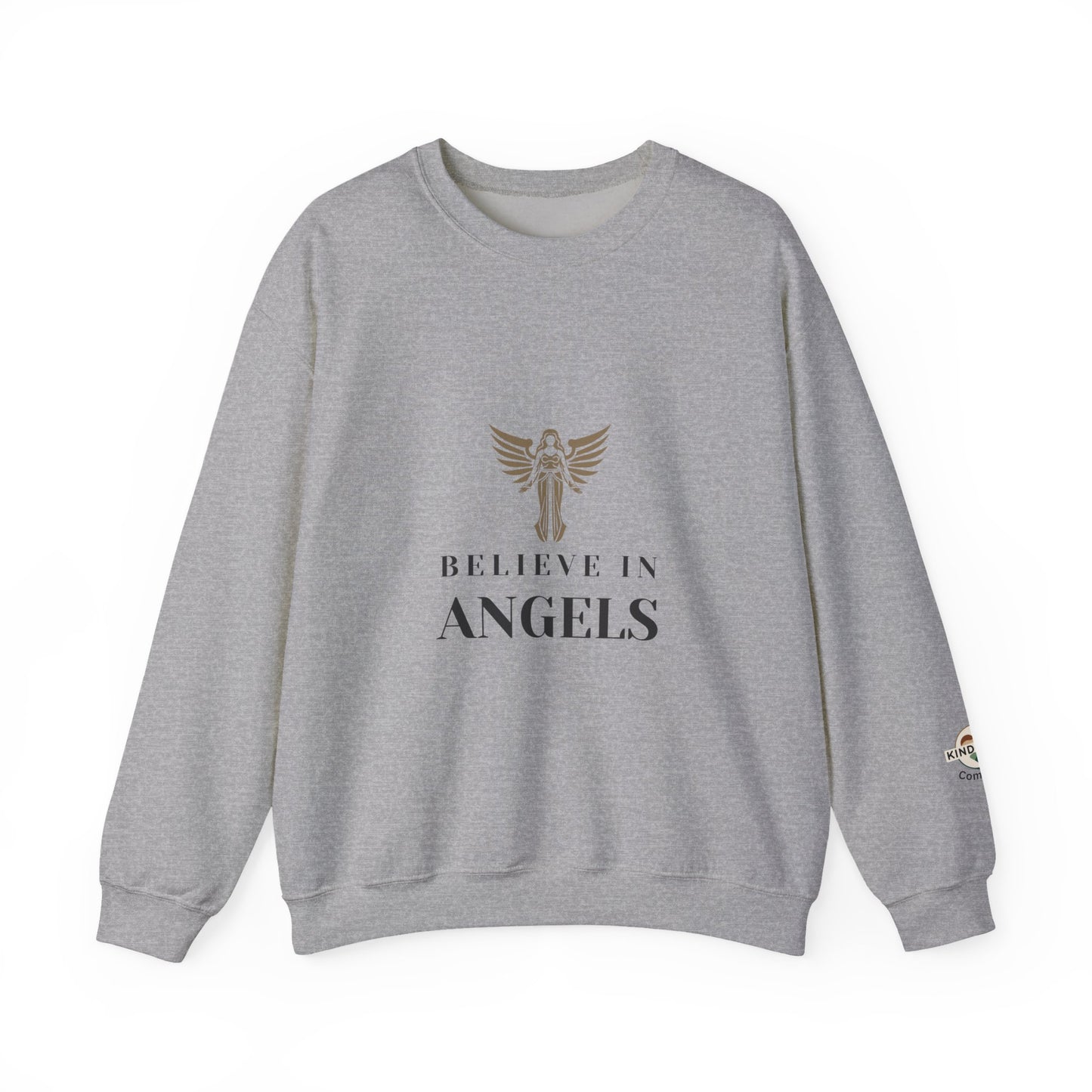 Belief in Angels Sweatshirt, Comfortable Angel Graphic Crewneck, Spiritual Gift for Her, Cozy Casual Wear, Perfect for Holidays and Faith