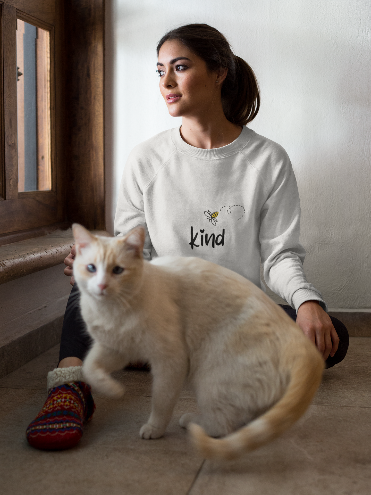 Kind Bee Sweatshirt — Cute Inspirational Crewneck