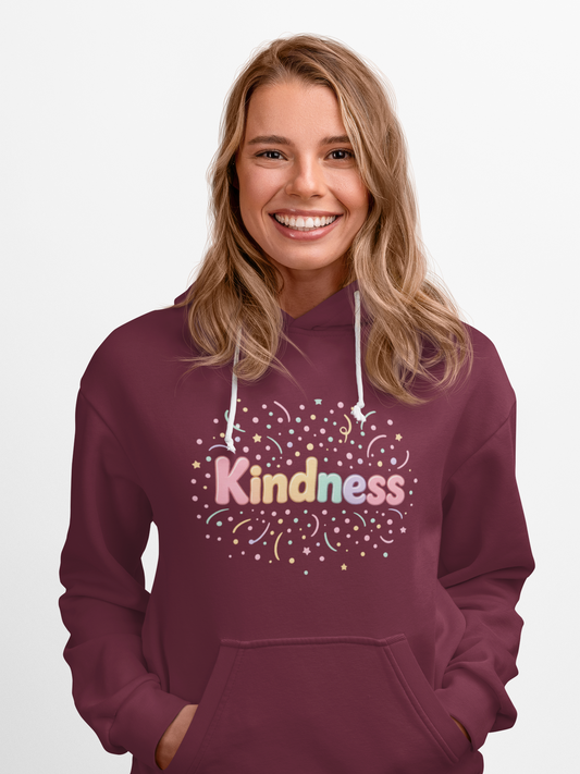 Kindness Pastel Hoodie – Cute Rainbow ‘Kindness’ Graphic hoodie