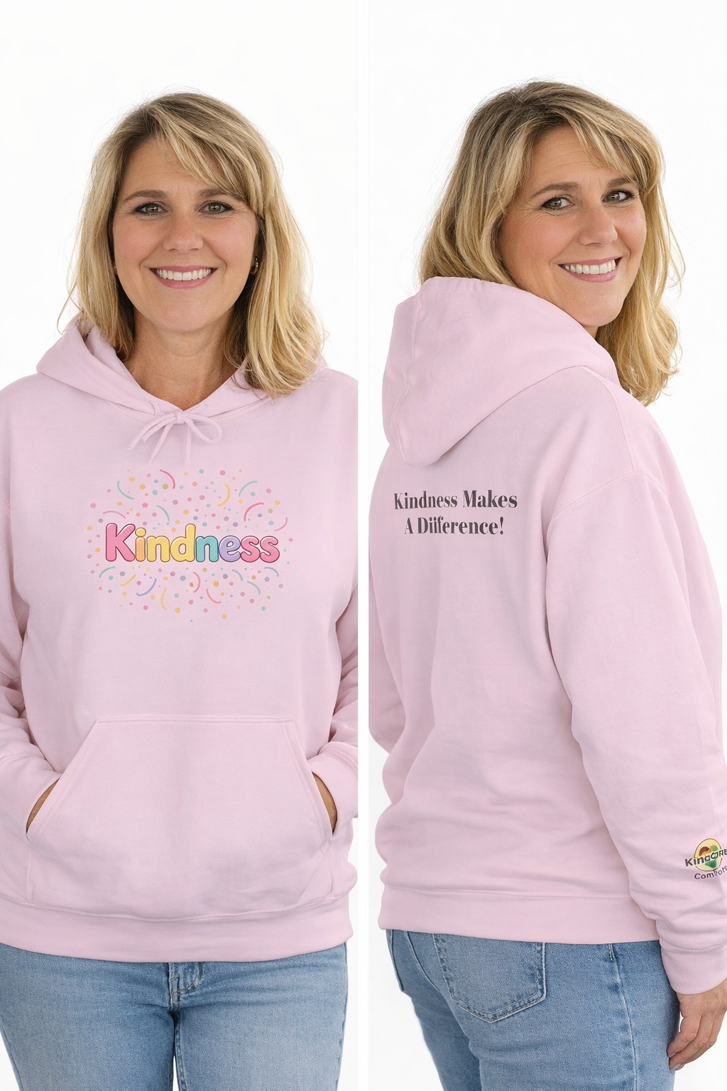 Kindness Pastel Hoodie – Cute Rainbow ‘Kindness’ Graphic hoodie