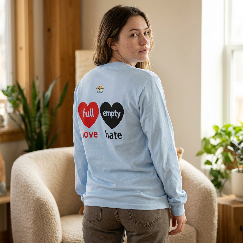 Choose Love not Hate is a Long Sleeve Tee That is Soft and Powerful - Kindcore Comforts