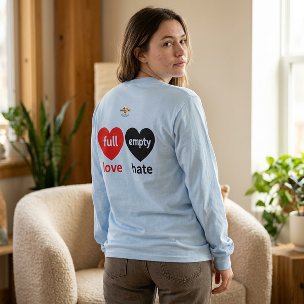 Choose Love not Hate is a Long Sleeve Tee That is Soft and Powerful - Kindcore Comforts