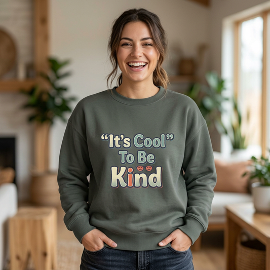 It's Cool to be Kind Unisex Sweatshirt - Garment-Dyed Comfort - Kindcore Comforts