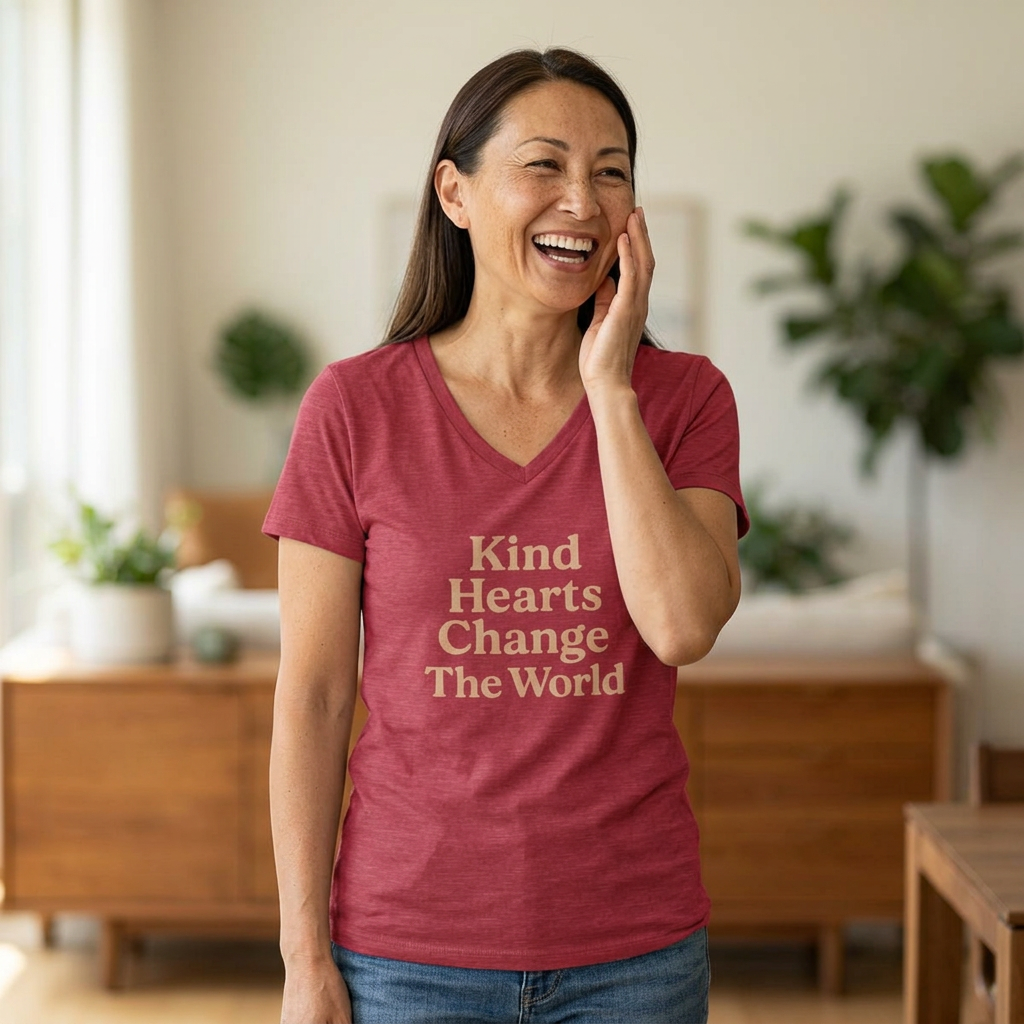 Kind Hearts Change The World V-Neck Tee