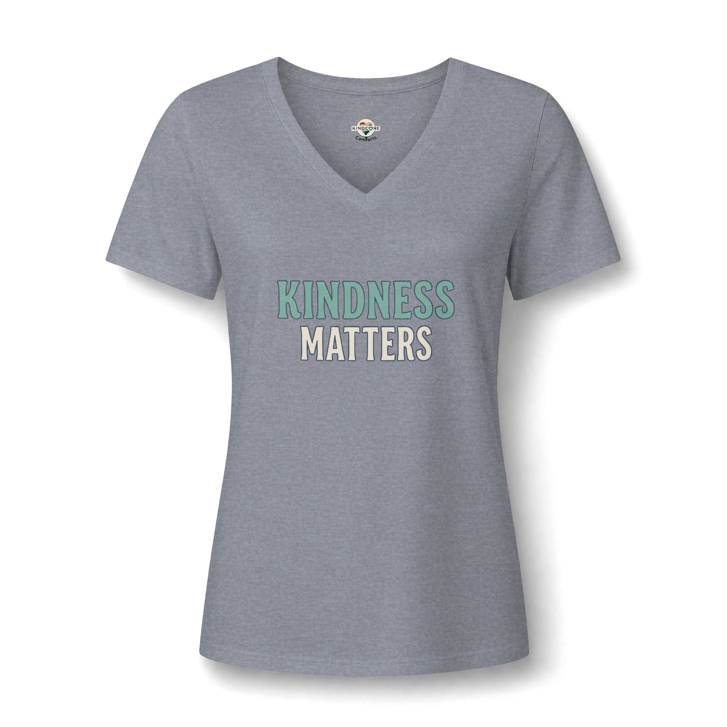 Kindness Matters V‑Neck Tee — Inspirational Women's Positive Message Shirt