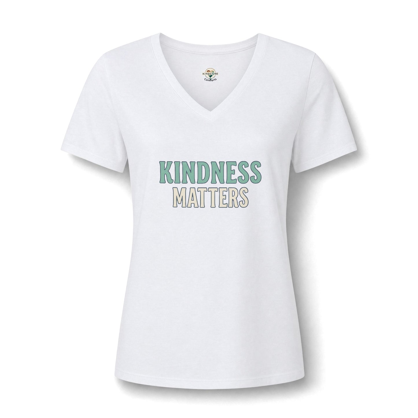 Kindness Matters V‑Neck Tee — Inspirational Women's Positive Message Shirt
