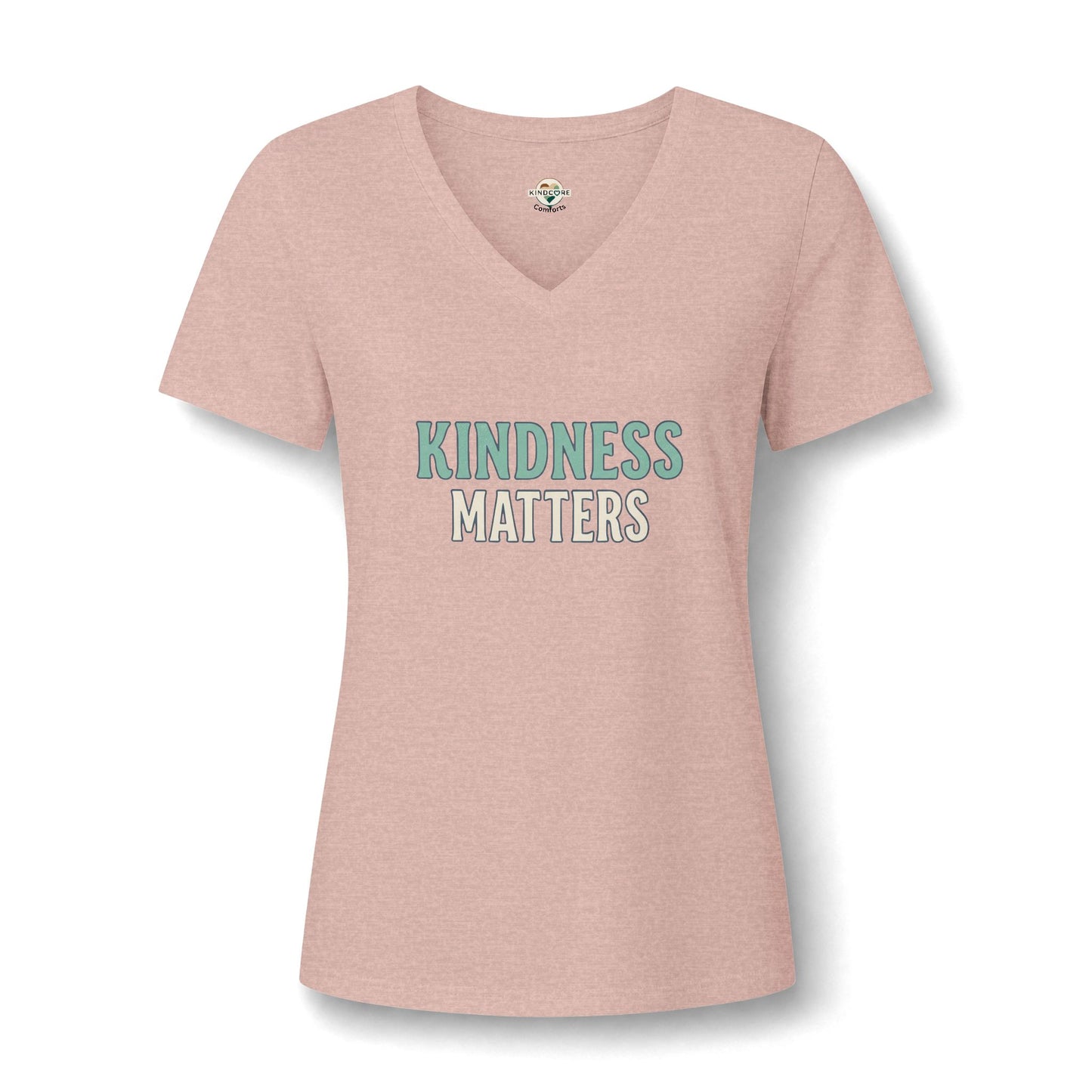Kindness Matters V‑Neck Tee — Inspirational Women's Positive Message Shirt