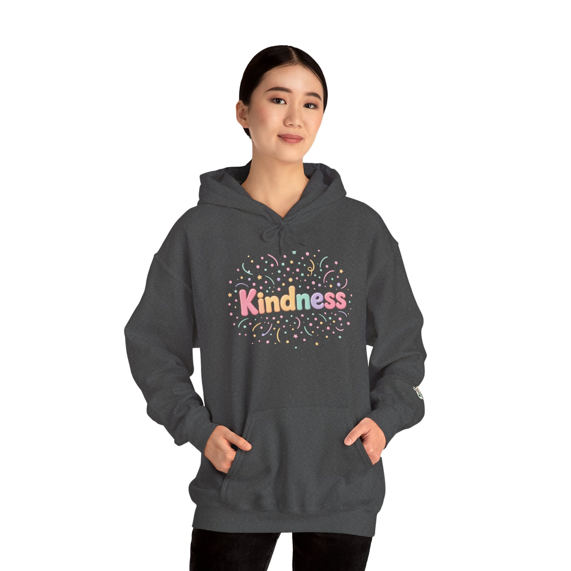 Kindness Graphic Hoodie — Soft Pastel 'A Happy Way to Say How You Feel' - Kindcore Comforts