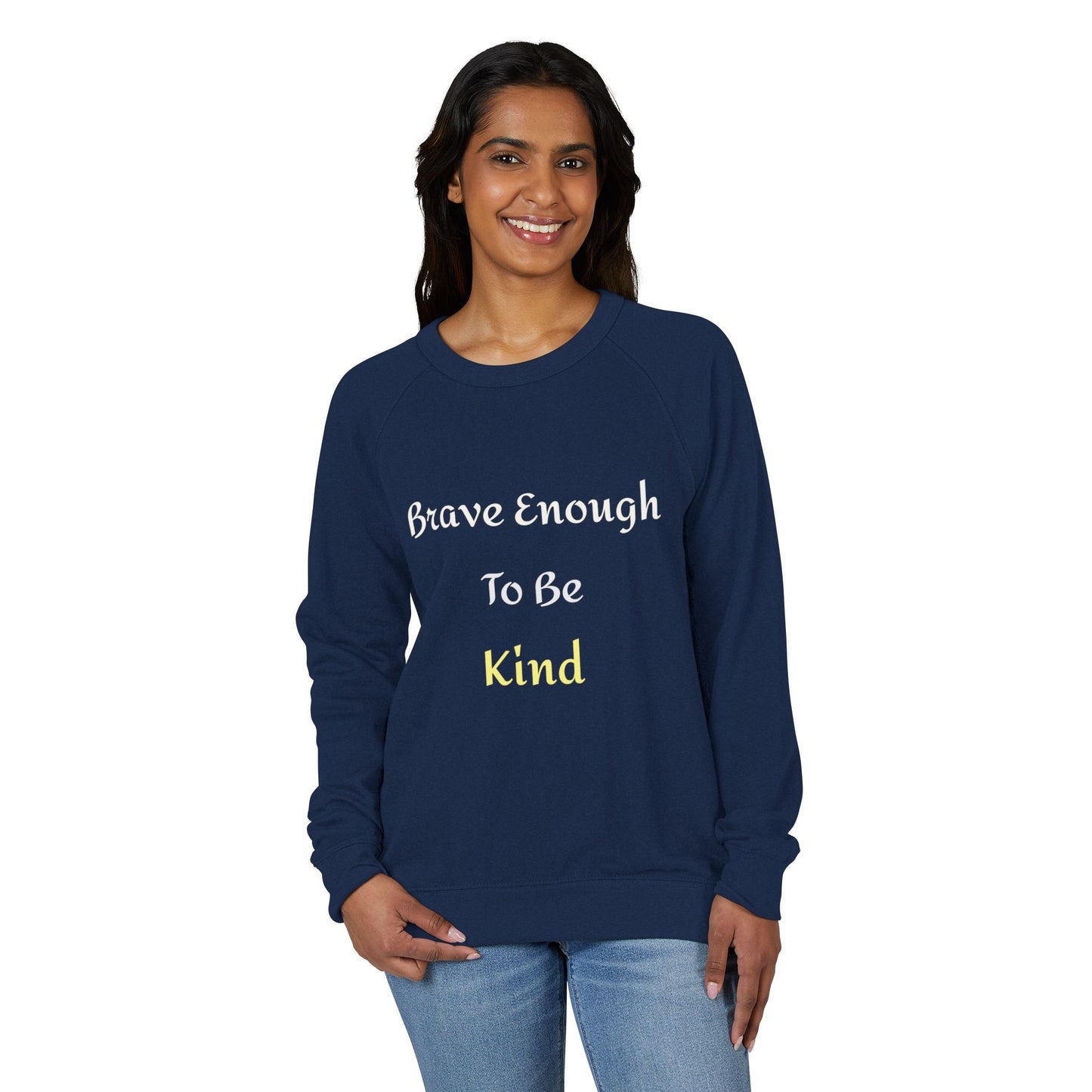 Brave Enough To Be Kind" Inspirational Raglan - Kindcore Comforts