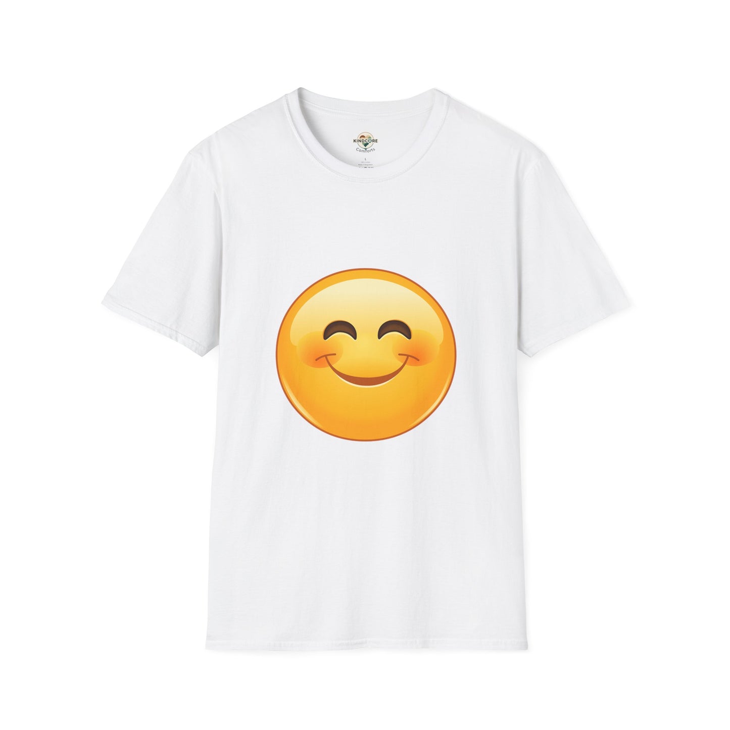 Smiling Emoji T-Shirt — Cute Blushing Smile Graphic Tee - Kindcore Comforts