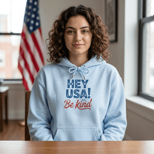 Be Kind USA Hoodie — 'Be Kind, Stop the Hate' Patriotic Anti - Hate Sweatshirt - Kindcore ComfortsBe Kind USA Hoodie — 'Be Kind, Stop the Hate' Patriotic Anti - Hate SweatshirtLight BlueHoodiePrintifyKindcore Comforts38429624200859105331