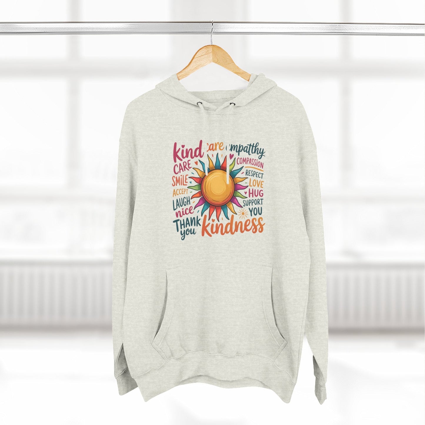 Best Seller - Colorful Kindness Sunburst Hoodie - Kindcore ComfortsBest Seller - Colorful Kindness Sunburst HoodieOatmeal HeatherHoodiePrintifyKindcore Comforts26575870417064168504