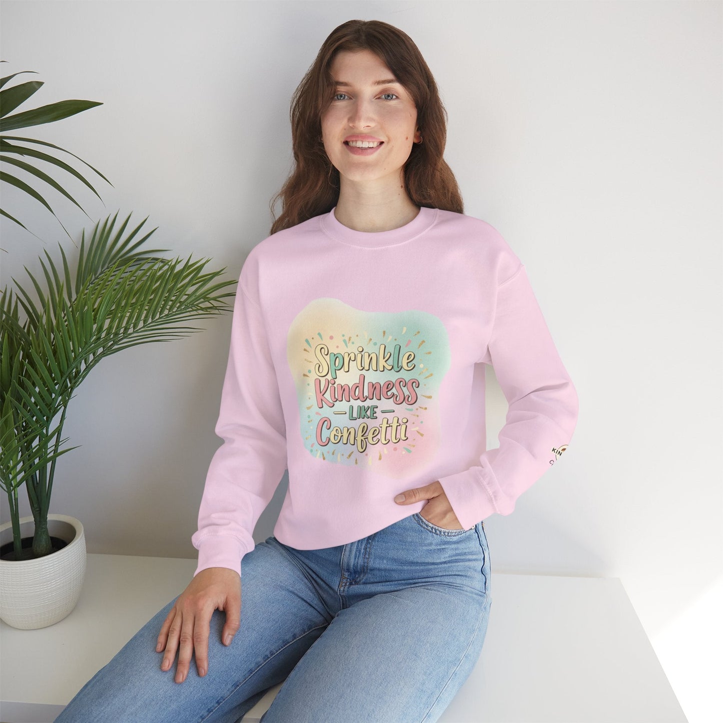 Celebrate Kindness Sweatshirt — "Sprinkle Kindness" Cozy Crewneck - Kindcore ComfortsCelebrate Kindness Sweatshirt — "Sprinkle Kindness" Cozy CrewneckSSweatshirtPrintifyKindcore Comforts87849338270335514675