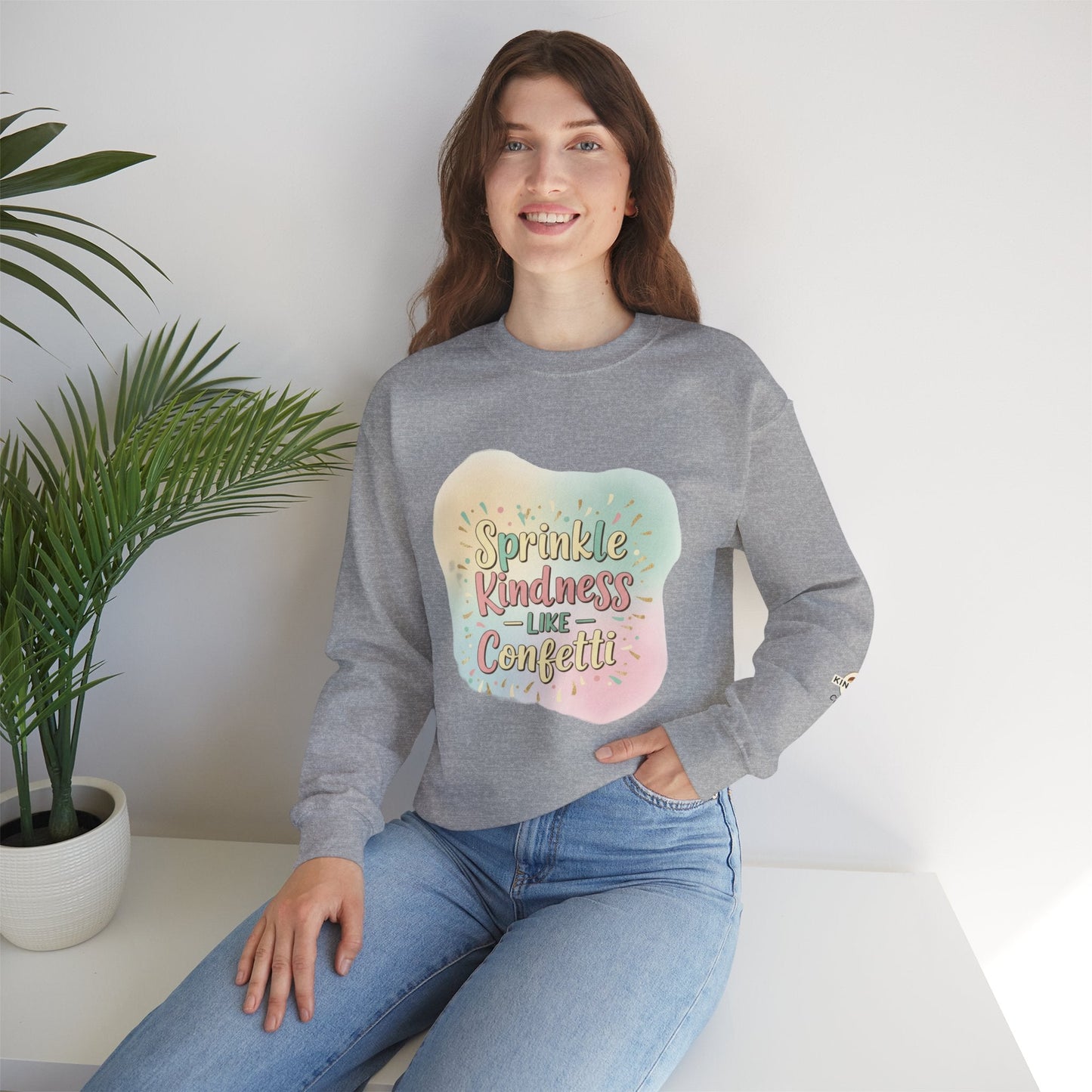 Celebrate Kindness Sweatshirt — "Sprinkle Kindness" Cozy Crewneck - Kindcore ComfortsCelebrate Kindness Sweatshirt — "Sprinkle Kindness" Cozy CrewneckSSweatshirtPrintifyKindcore Comforts13189755750217862451