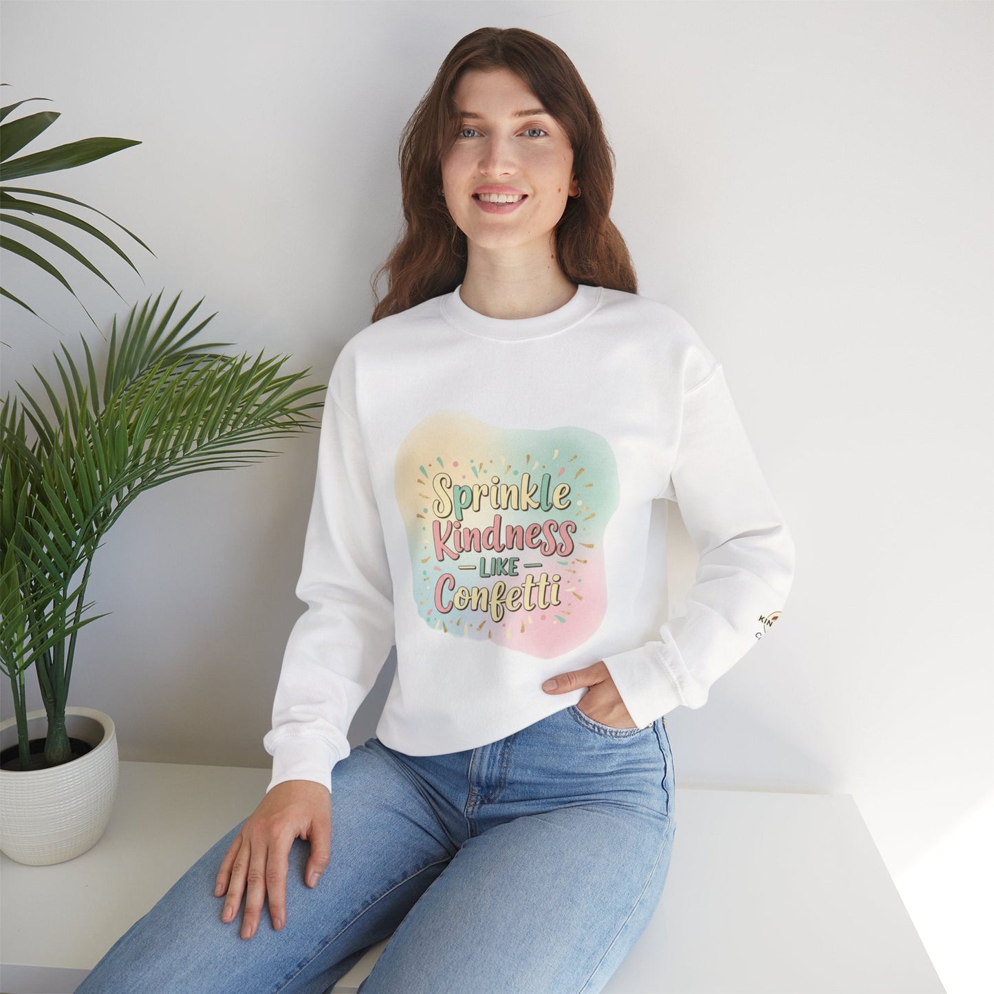 Celebrate Kindness Sweatshirt — "Sprinkle Kindness" Cozy Crewneck - Kindcore ComfortsCelebrate Kindness Sweatshirt — "Sprinkle Kindness" Cozy CrewneckSSweatshirtPrintifyKindcore Comforts23104874456028313007