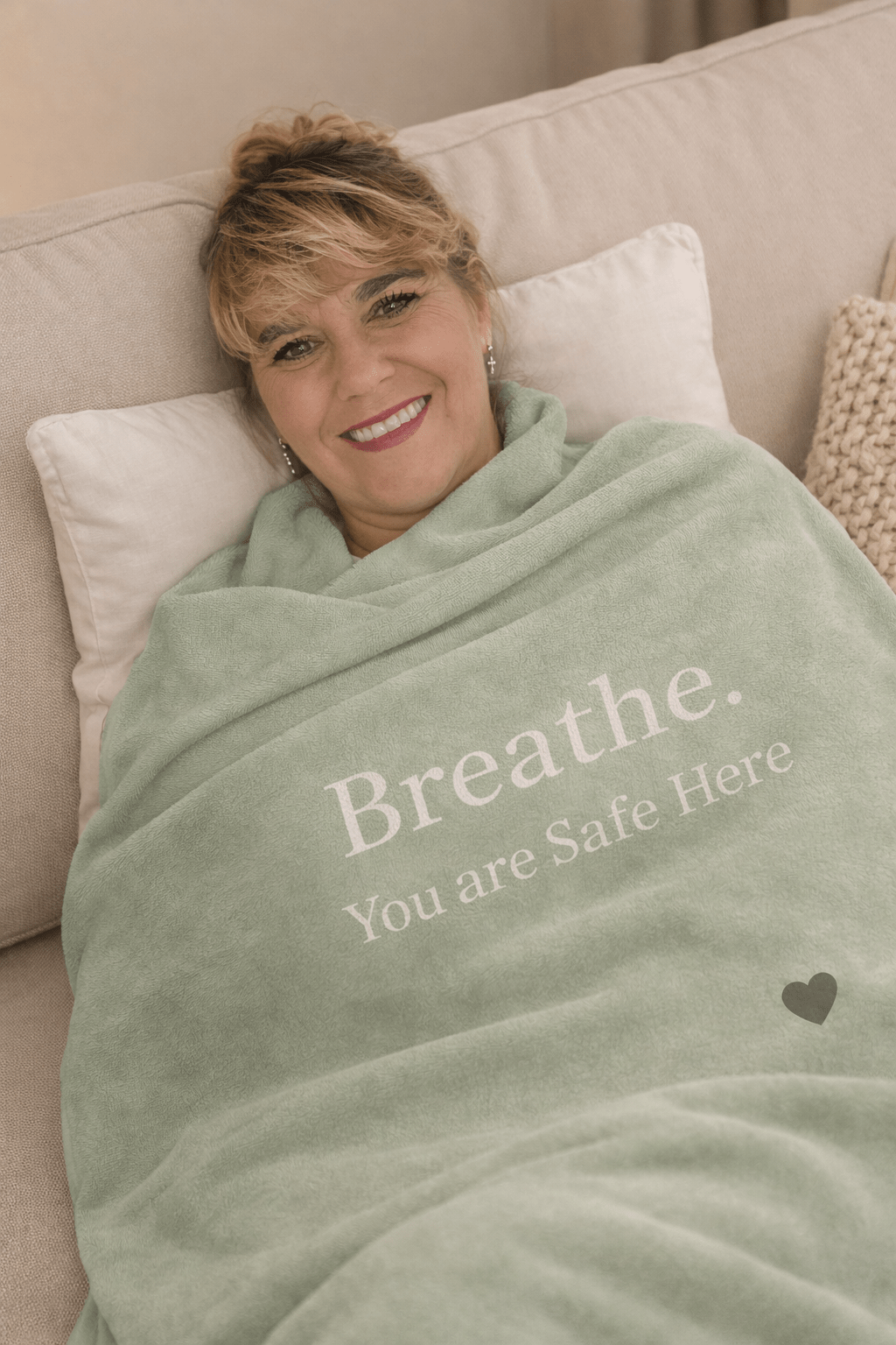 Comfort Blanket — "Breathe, You Are Safe Here" Velveteen Plush Throw - Kindcore ComfortsComfort Blanket — "Breathe, You Are Safe Here" Velveteen Plush ThrowAll Over PrintsPrintifyKindcore Comforts31514399297830974768
