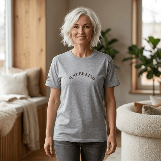 Just Be Kind T-Shirt — Cozy 'Just Be Kind' Graphic Tee - Kindcore ComfortsGray 'Just Be Kind' graphic T-shirt for casual wearST-ShirtPrintifyKindcore Comforts27591338682274208982