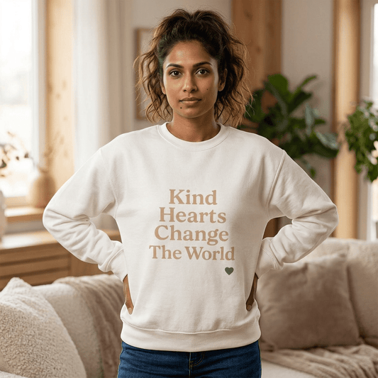 Kind Hearts Change the World Crewneck Sweatshirt - Kindcore ComfortsKind Hearts Change the World Crewneck Sweatshirt - Kindcore ComfortsSSweatshirtPrintifyKindcore Comforts13677588843262374052