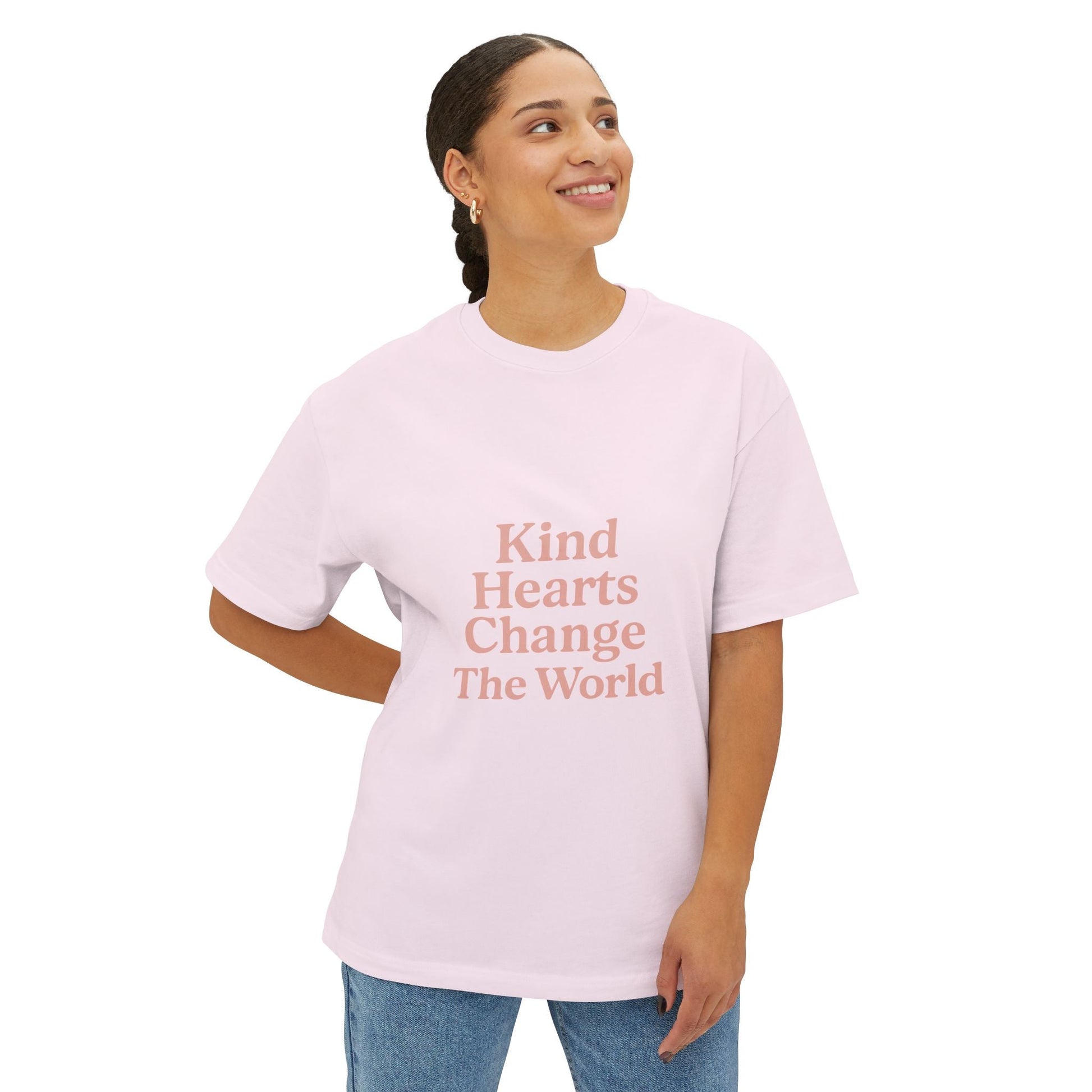 Kind Hearts Change The World Tee — Oversized Boxy Inspirational T‑Shirt - Kindcore ComfortsKind Hearts Change The World Tee — Oversized Boxy Inspirational T‑ShirtXST-ShirtPrintifyKindcore Comforts17309061278170215184