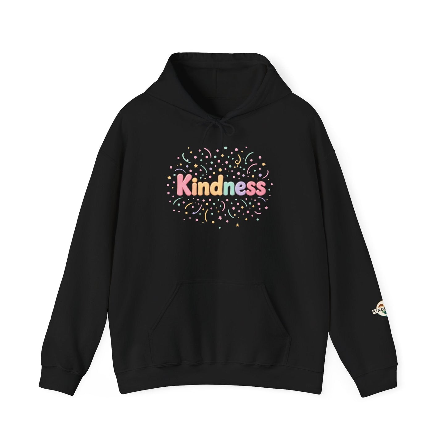 Kindness Pastel Hoodie – Cute Rainbow ‘Kindness’ Graphic hoodie - Kindcore ComfortsKindness Pastel Hoodie – Cute Rainbow ‘Kindness’ Graphic hoodieBlackHoodiePrintifyKindcore Comforts99369428704145229576