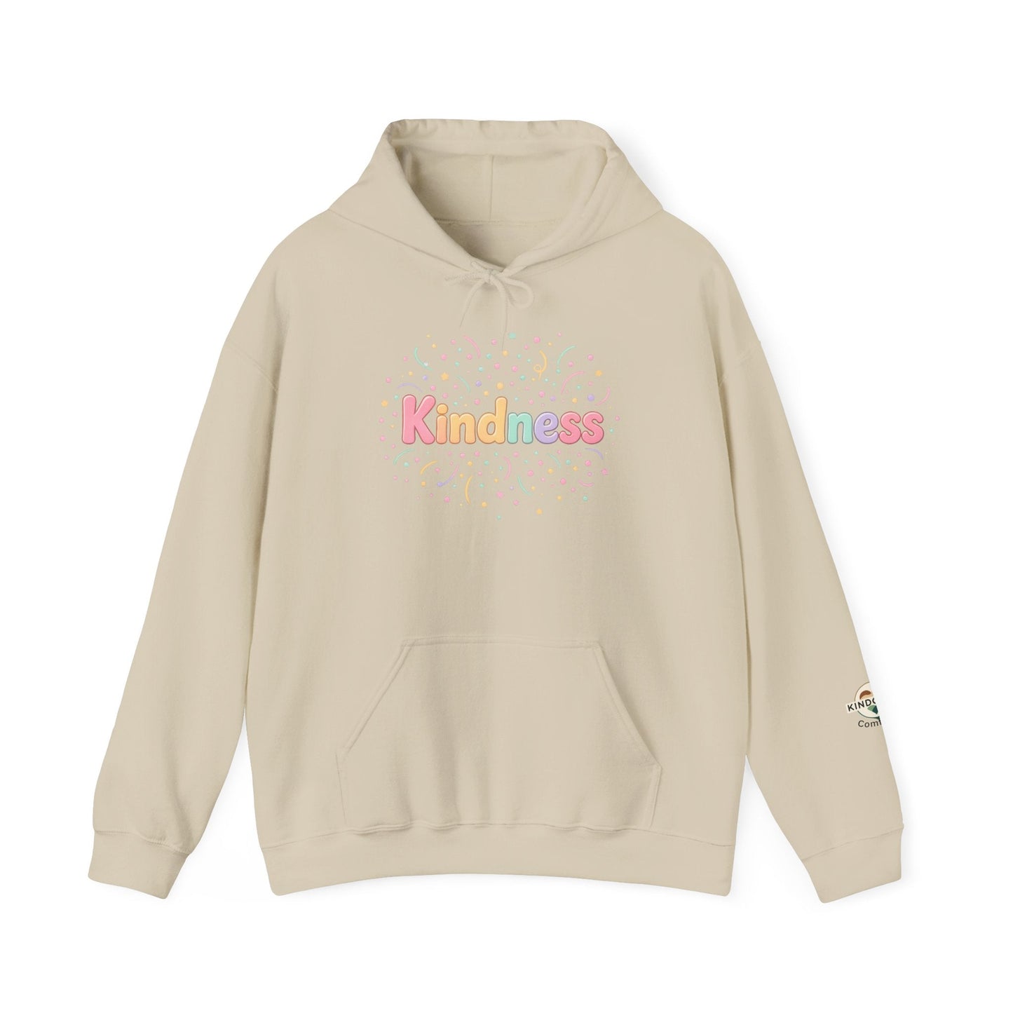 Kindness Pastel Hoodie – Cute Rainbow ‘Kindness’ Graphic hoodie - Kindcore ComfortsKindness Pastel Hoodie – Cute Rainbow ‘Kindness’ Graphic hoodieSandHoodiePrintifyKindcore Comforts17724163418321484390