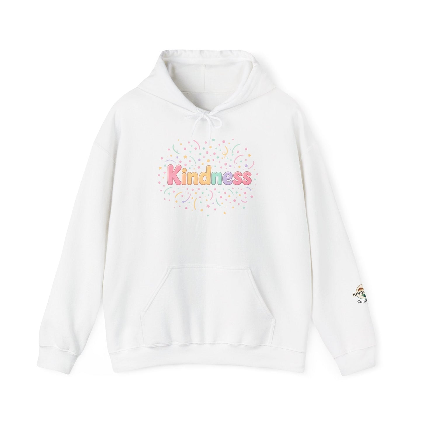 Kindness Pastel Hoodie – Cute Rainbow ‘Kindness’ Graphic hoodie - Kindcore ComfortsKindness Pastel Hoodie – Cute Rainbow ‘Kindness’ Graphic hoodieWhiteHoodiePrintifyKindcore Comforts27949742169819673658