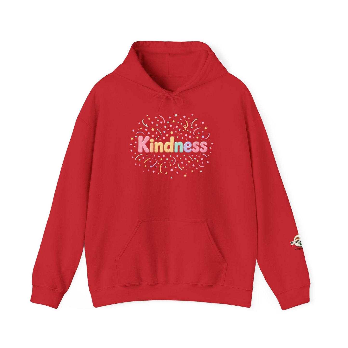 Kindness Pastel Hoodie – Cute Rainbow ‘Kindness’ Graphic hoodie - Kindcore ComfortsKindness Pastel Hoodie – Cute Rainbow ‘Kindness’ Graphic hoodieRedHoodiePrintifyKindcore Comforts30675582968777784217