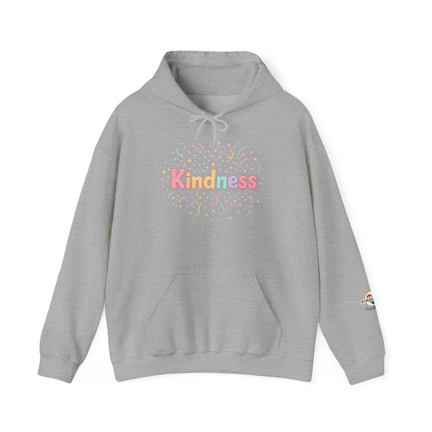Kindness Pastel Hoodie – Cute Rainbow ‘Kindness’ Graphic hoodie - Kindcore ComfortsKindness Pastel Hoodie – Cute Rainbow ‘Kindness’ Graphic hoodieSport GreyHoodiePrintifyKindcore Comforts31718344147190558454