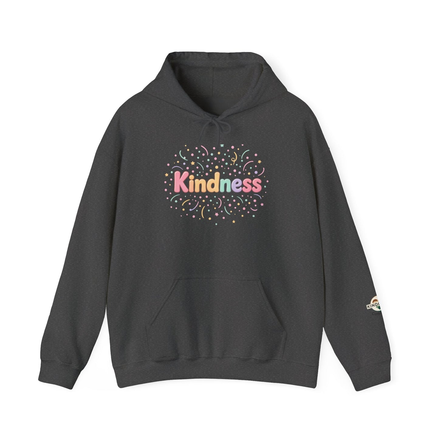 Kindness Pastel Hoodie – Cute Rainbow ‘Kindness’ Graphic hoodie - Kindcore ComfortsKindness Pastel Hoodie – Cute Rainbow ‘Kindness’ Graphic hoodieDark HeatherHoodiePrintifyKindcore Comforts15609017895602059866