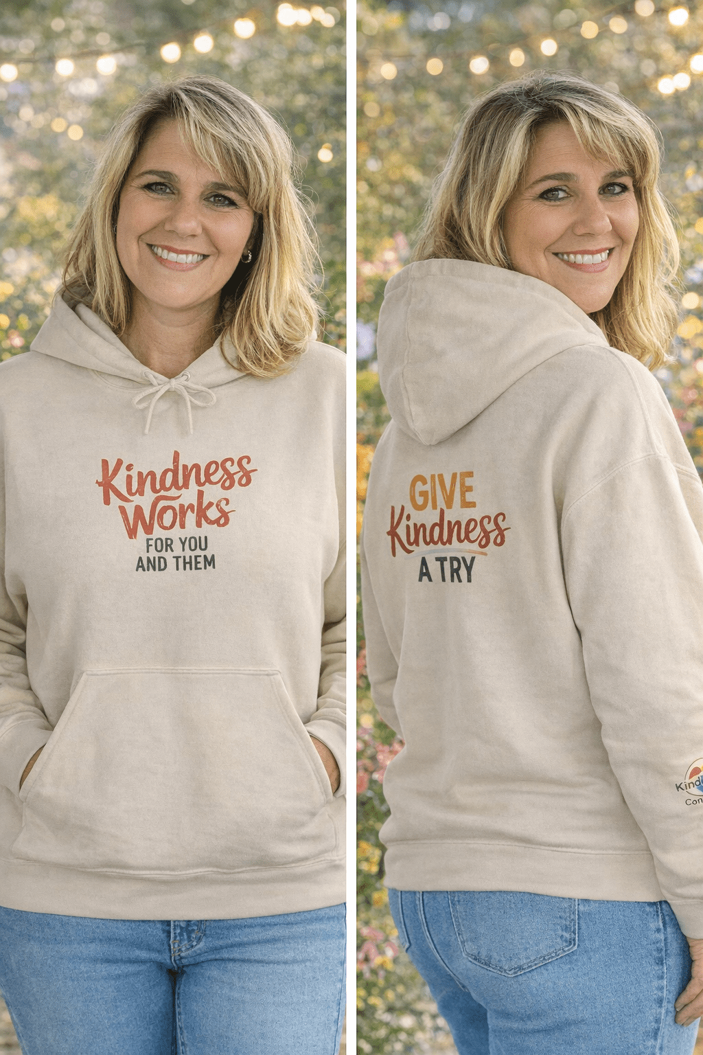Kindness Works Unisex Hooded Sweatshirt - Kindcore ComfortsKindness Works Unisex Hooded SweatshirtSandHoodiePrintifyKindcore Comforts19396091450517400374
