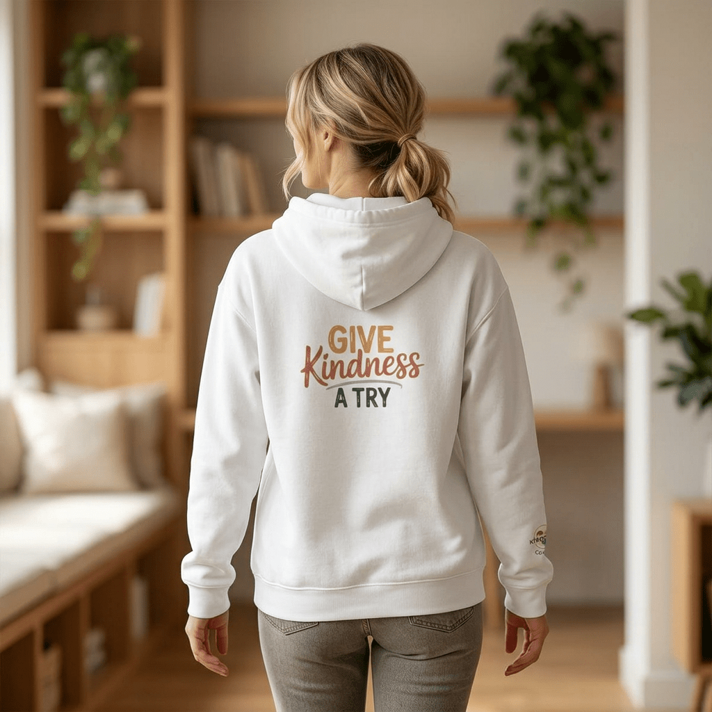Kindness Works Unisex Hooded Sweatshirt - Kindcore ComfortsKindness Works Unisex Hooded SweatshirtWhiteHoodiePrintifyKindcore Comforts23604322543351611430