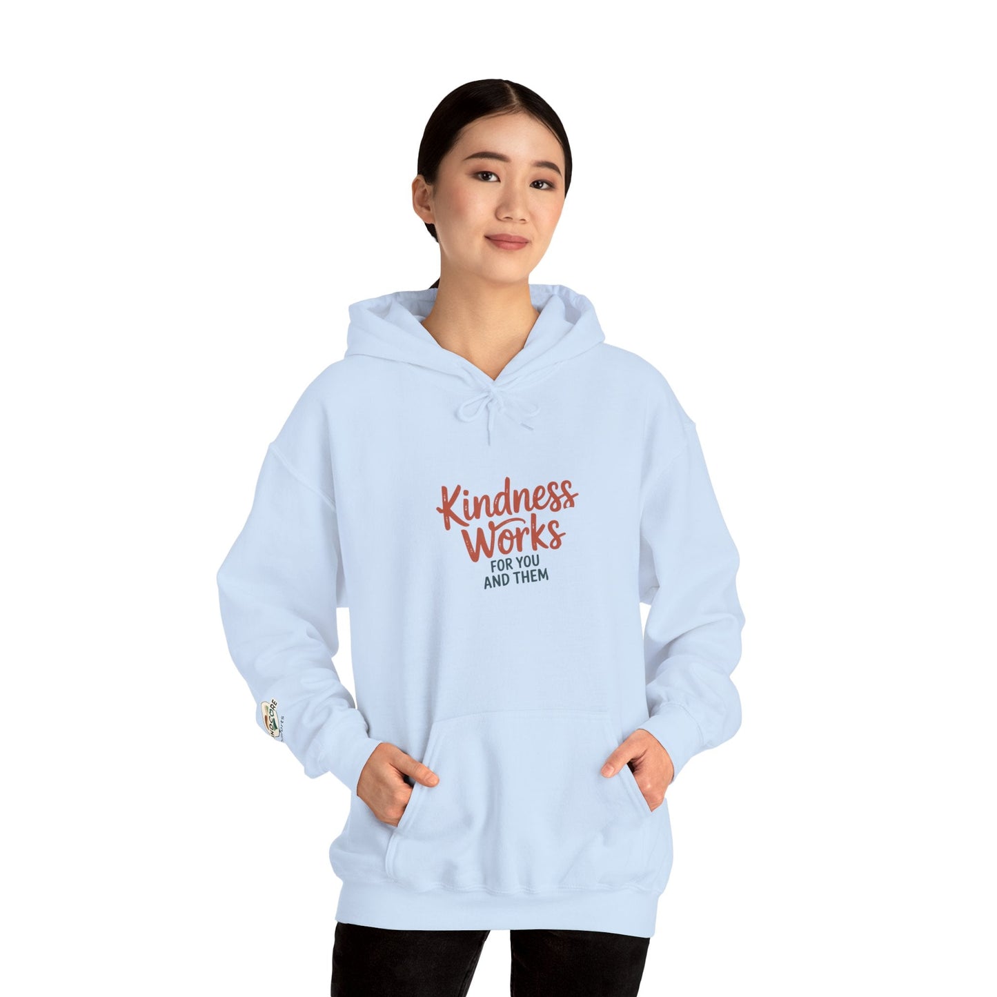 Kindness Works Unisex Hooded Sweatshirt - Kindcore ComfortsKindness Works Unisex Hooded SweatshirtLight BlueHoodiePrintifyKindcore Comforts18823933462539701362