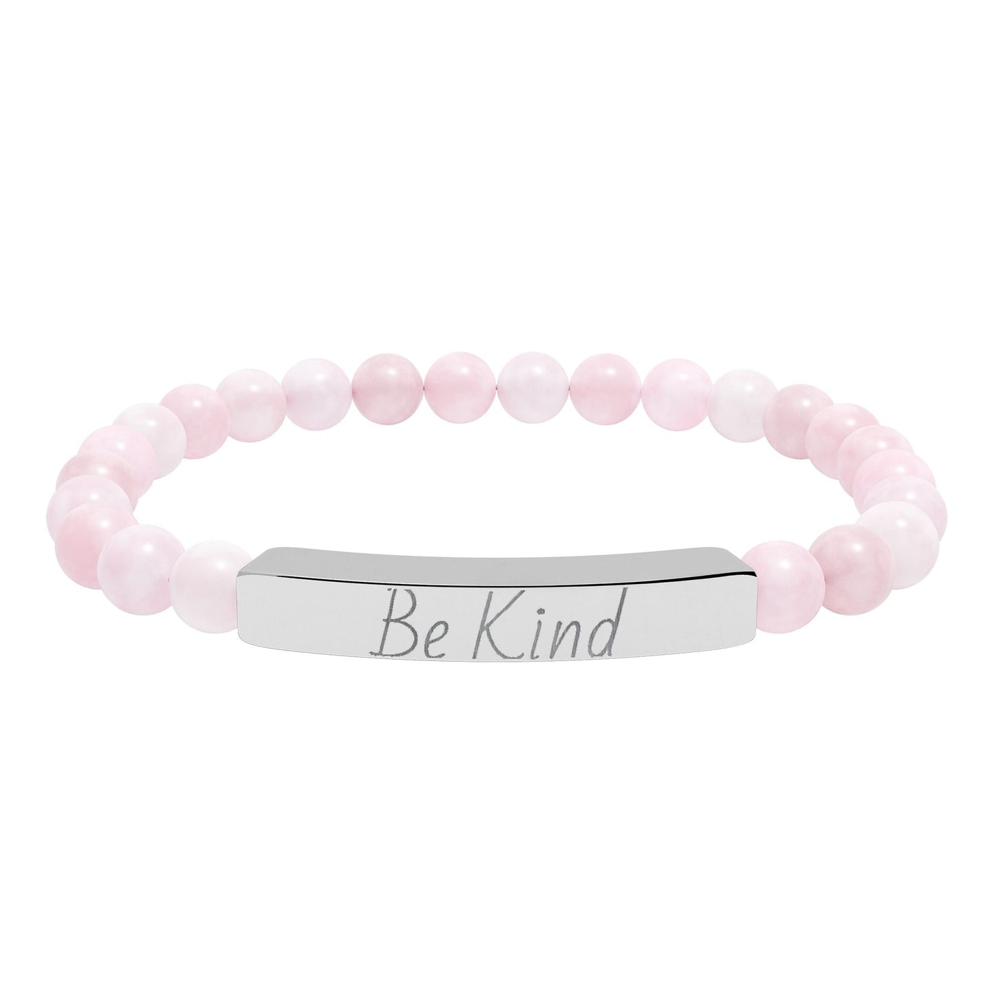 Natural Stone Motivational Bracelet - 'Be Kind' Engraved Stretch Bar - Kindcore ComfortsNatural Stone Motivational Bracelet - 'Be Kind' Engraved Stretch BarOne SizeRose QuartzAccessoriesPrintifyKindcore Comforts14107038557993723796