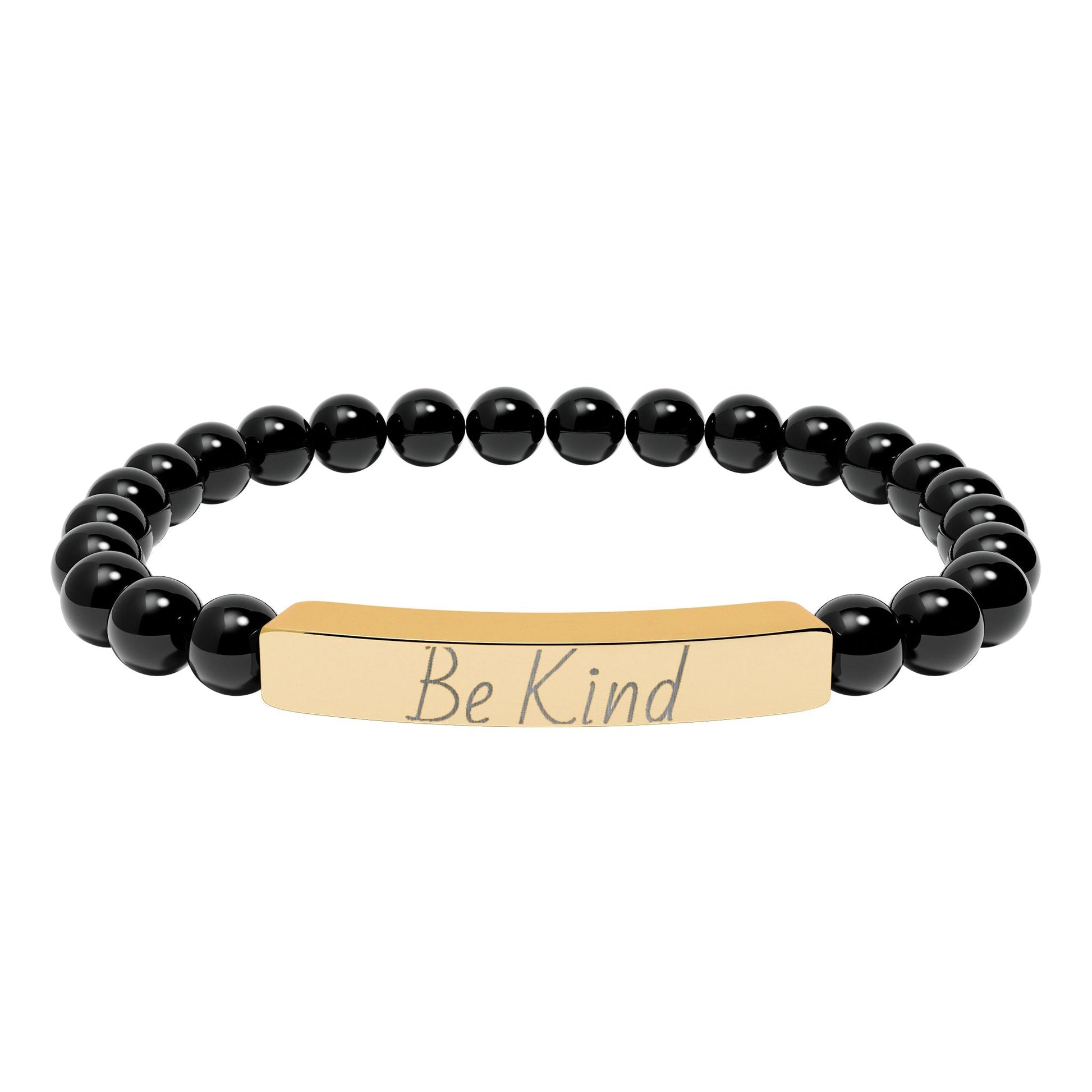 Natural Stone Motivational Bracelet - 'Be Kind' Engraved Stretch Bar - Kindcore ComfortsNatural Stone Motivational Bracelet - 'Be Kind' Engraved Stretch BarOne SizeHowliteAccessoriesPrintifyKindcore Comforts14119002244991241906