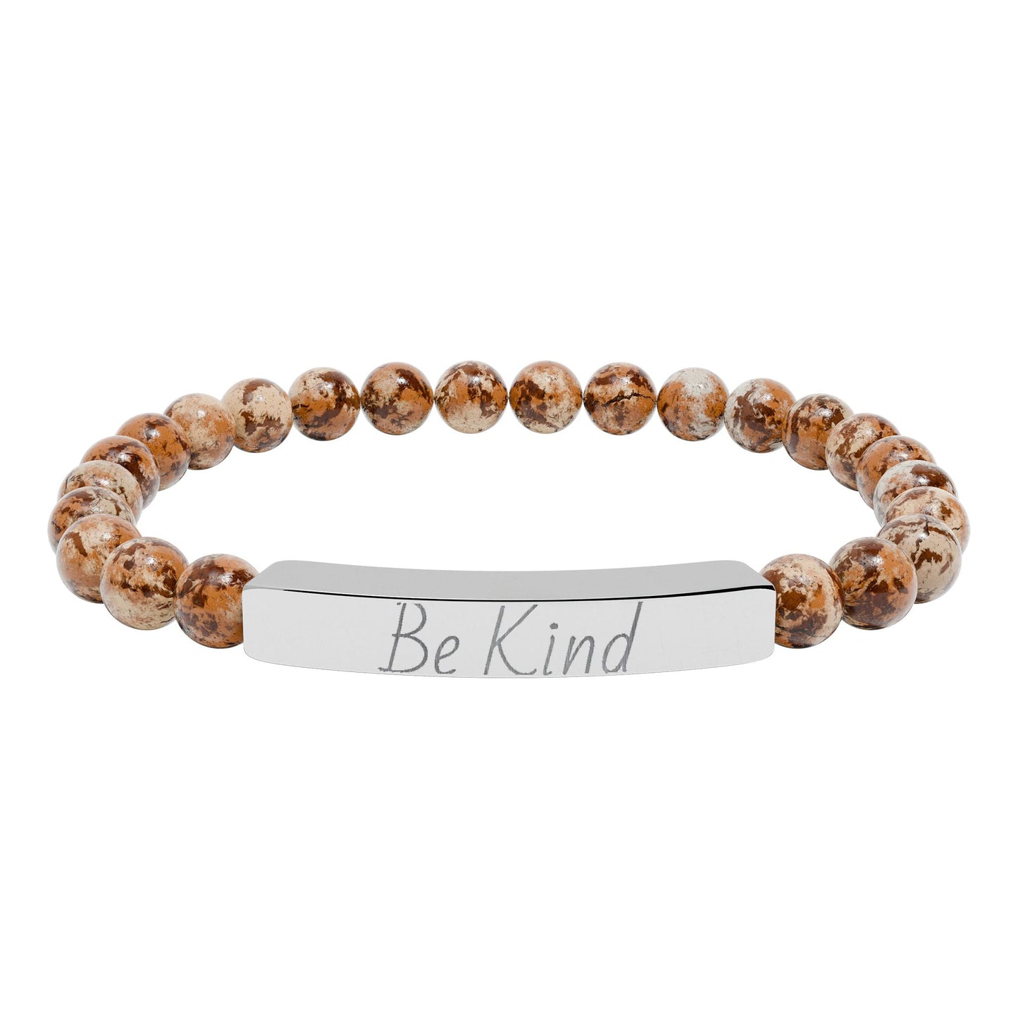 Natural Stone Motivational Bracelet - 'Be Kind' Engraved Stretch Bar - Kindcore ComfortsNatural Stone Motivational Bracelet - 'Be Kind' Engraved Stretch BarOne SizePicture JasperAccessoriesPrintifyKindcore Comforts25987651837745853828