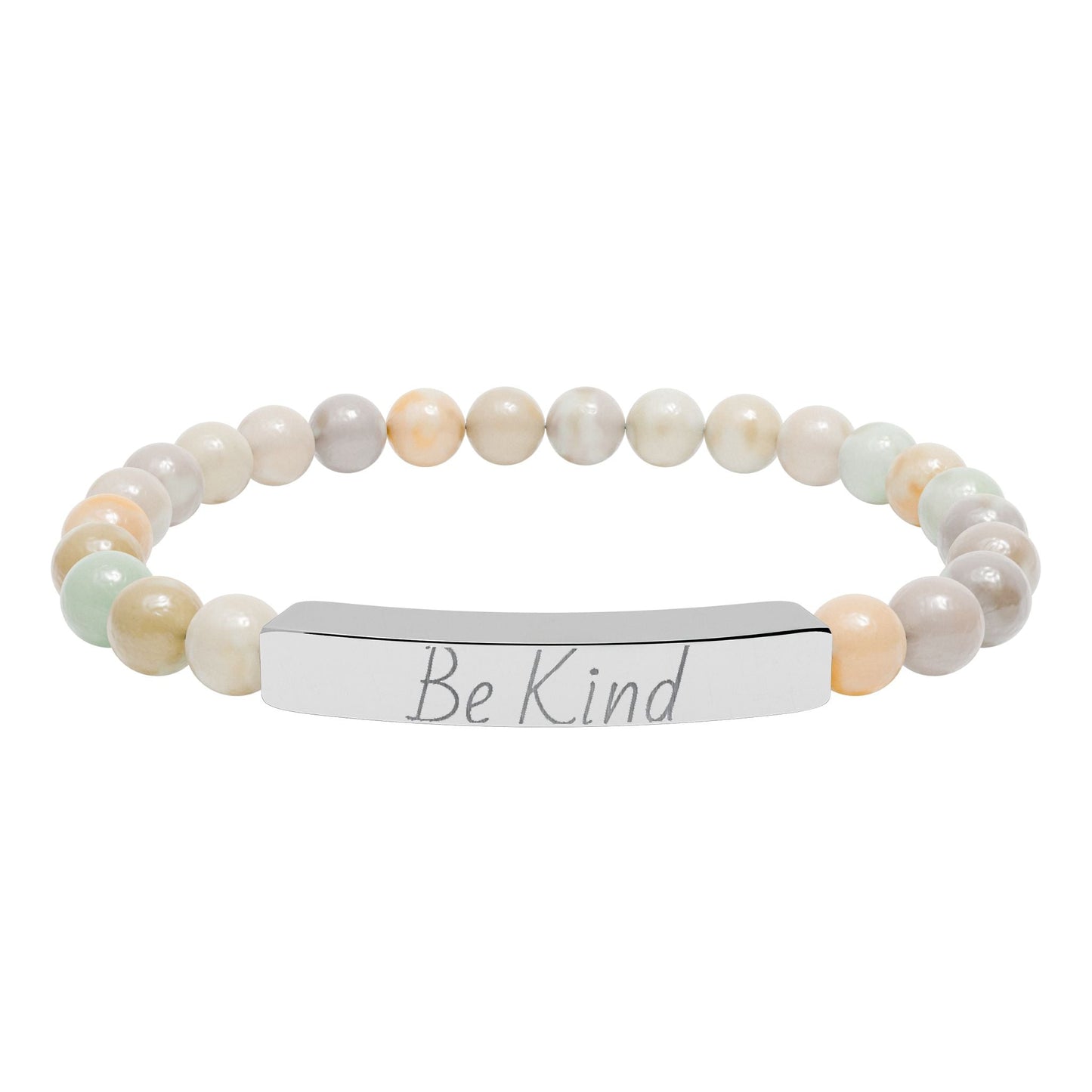 Natural Stone Motivational Bracelet - 'Be Kind' Engraved Stretch Bar - Kindcore ComfortsNatural Stone Motivational Bracelet - 'Be Kind' Engraved Stretch BarOne SizeAmazoniteAccessoriesPrintifyKindcore Comforts30842516487884221464